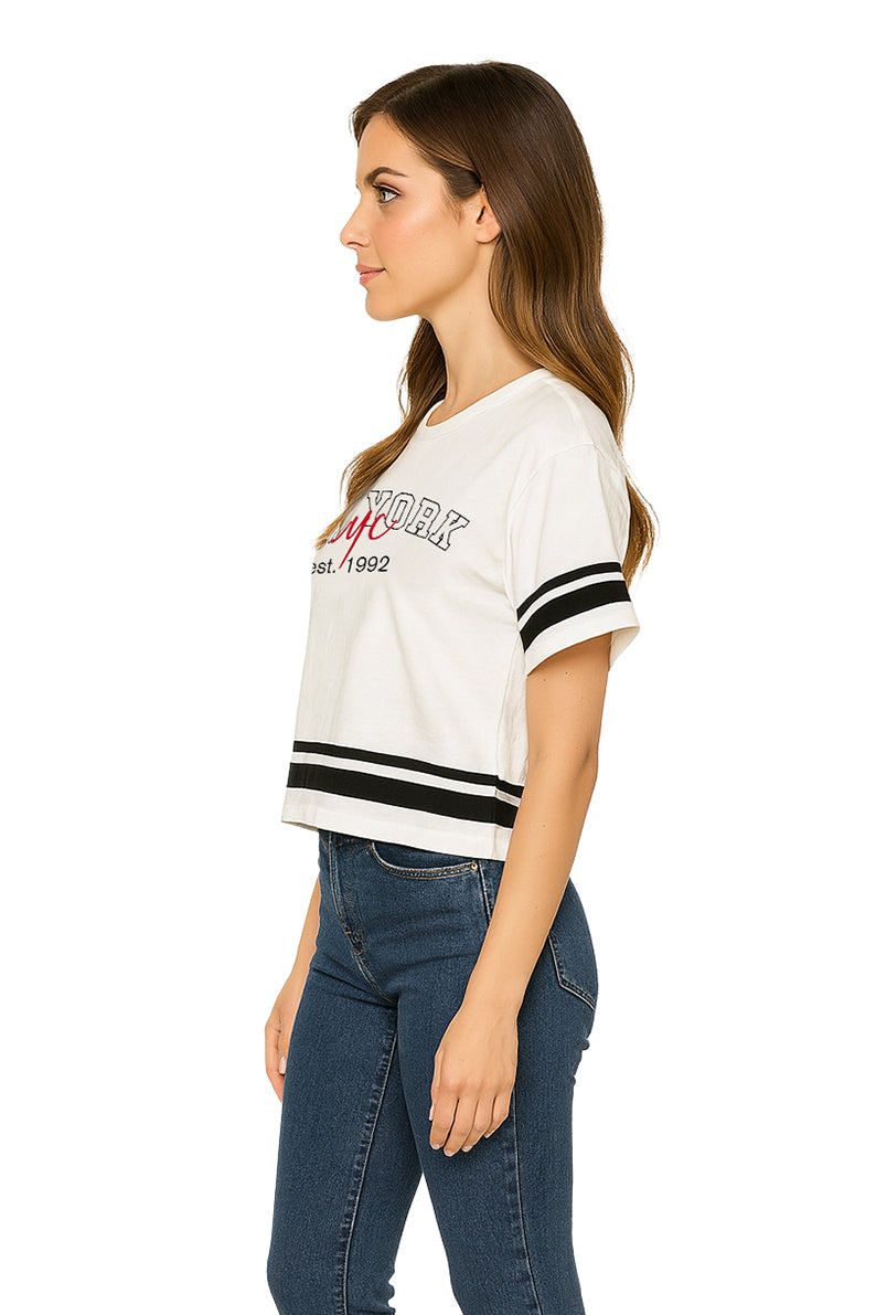 Playera Dama MC / EST.1992 HUESO/NEGRO (9148118335711)