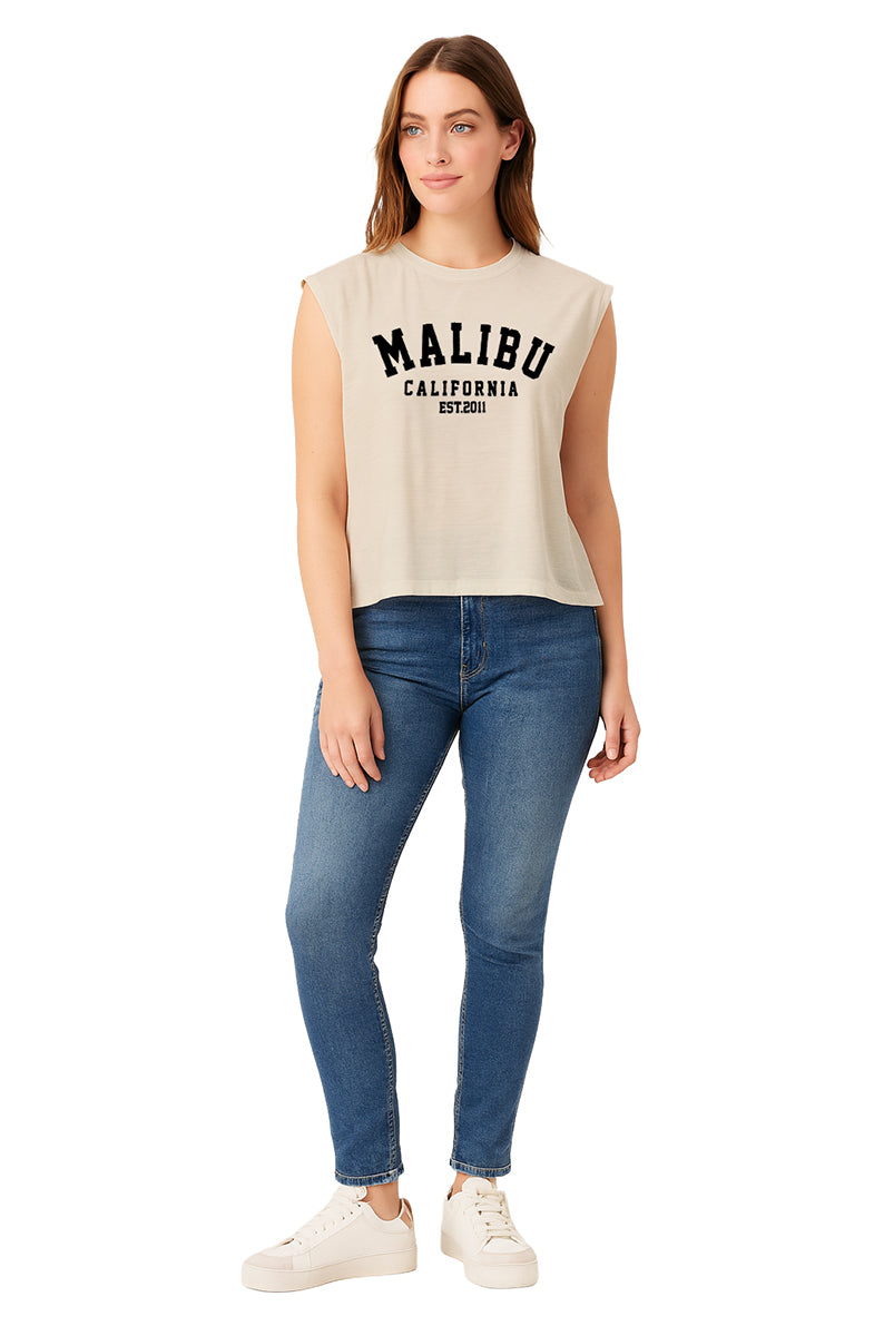 Playera Dama MC / MALIBU  BEIGE
