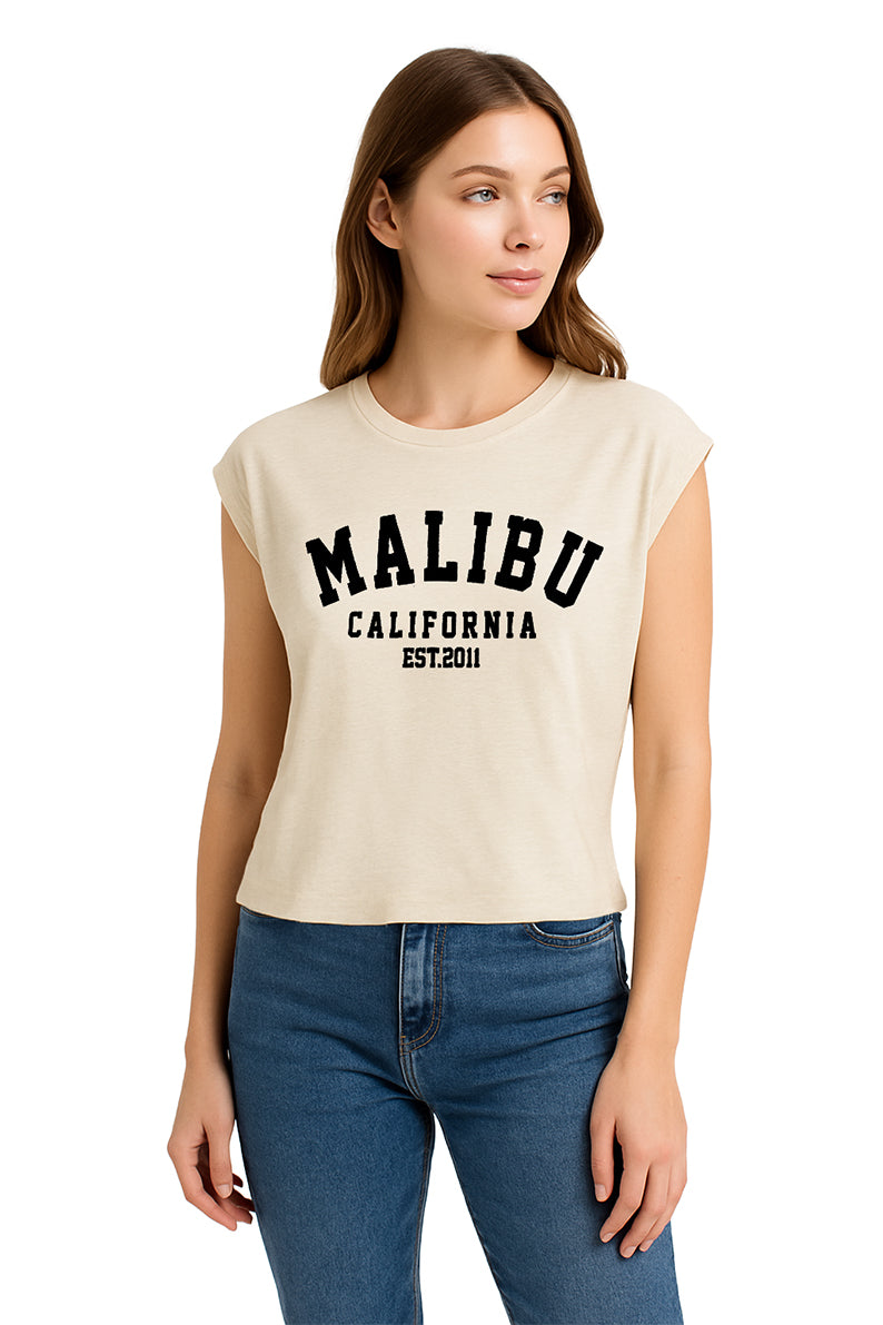 Playera Dama MC / MALIBU  BEIGE