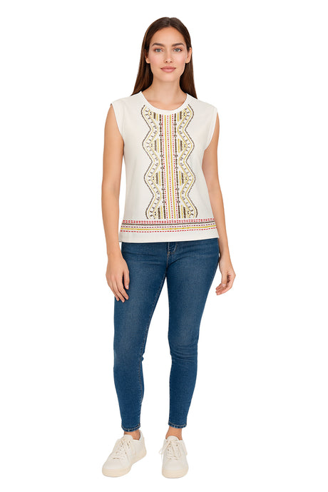 Playera Dama MC / SIM BORDADO  HUESO (9148177809631)