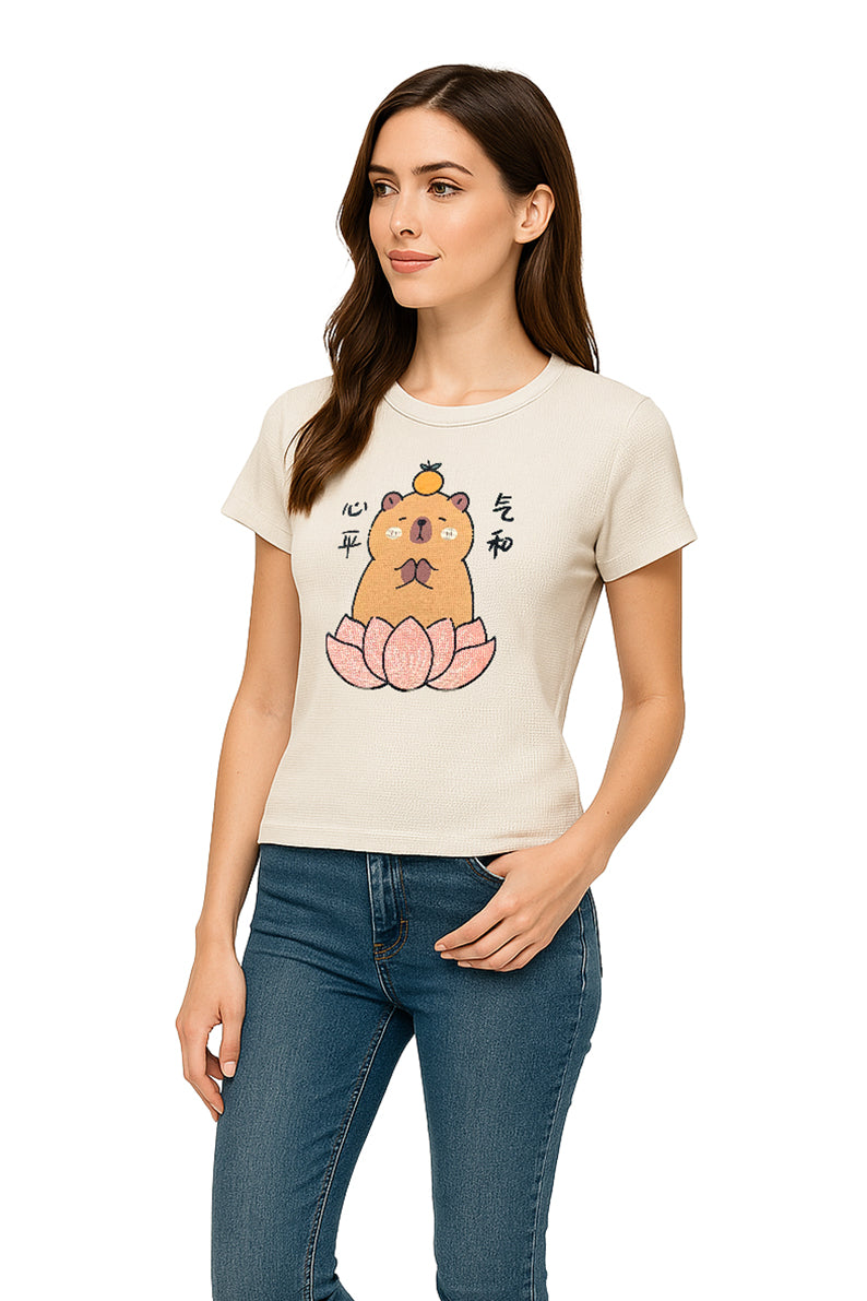 Playera Dama MC / CAPI ZEN HUESO (9148168929503)