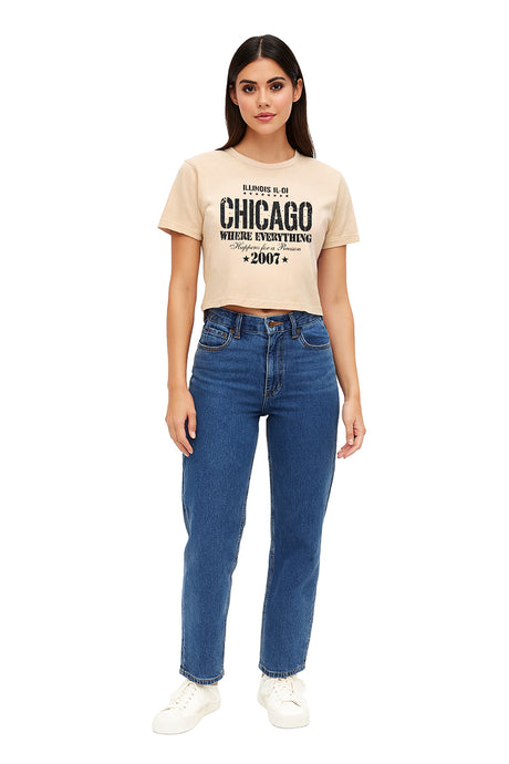 Playera Dama MC / CHICAGO  STAR/OLIVO (9148199403743)