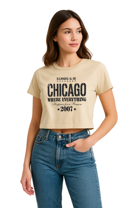 Playera Dama MC / CHICAGO  STAR/OLIVO (9148199403743)