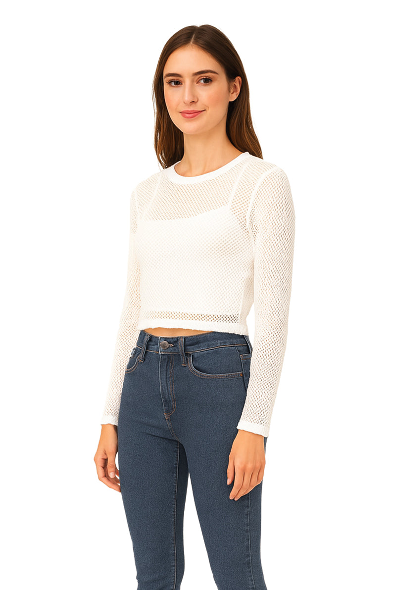 Playera Dama ML / RED BLANCO