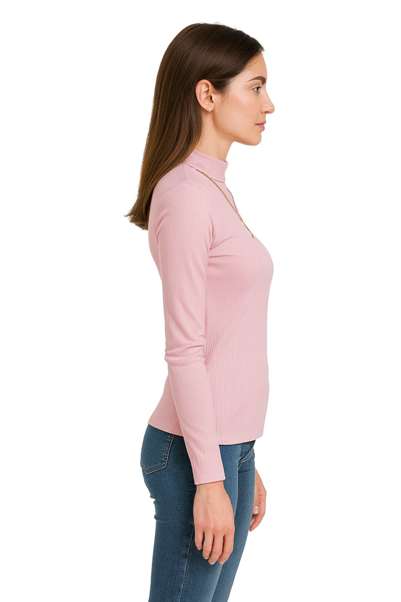 Playera Dama ML / COLLAR  ROSA (9152901415135)