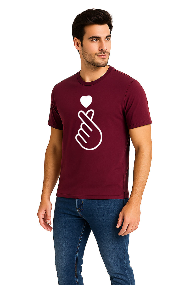 Playera Caballero MC / CORAZON COREANO CARMIN