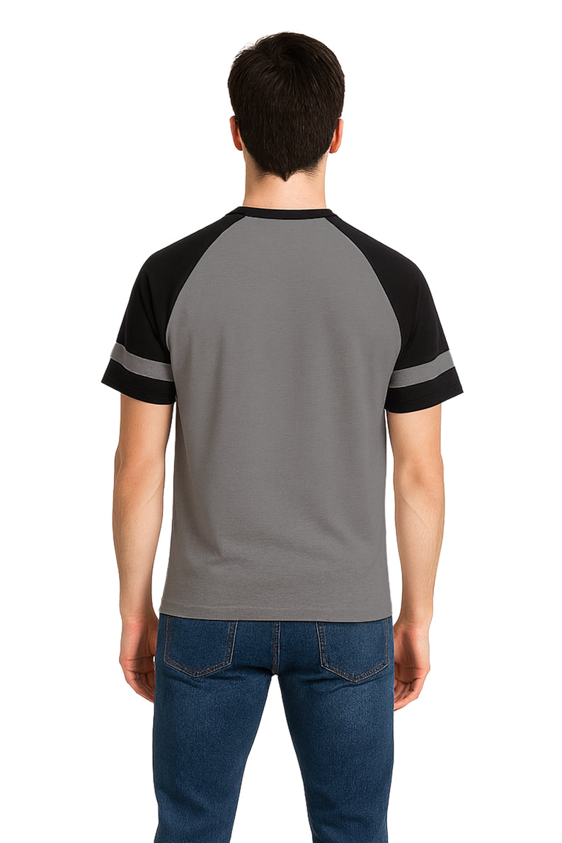 Playera Caballero MC / AUTHENTIC GRIS/NEGRO