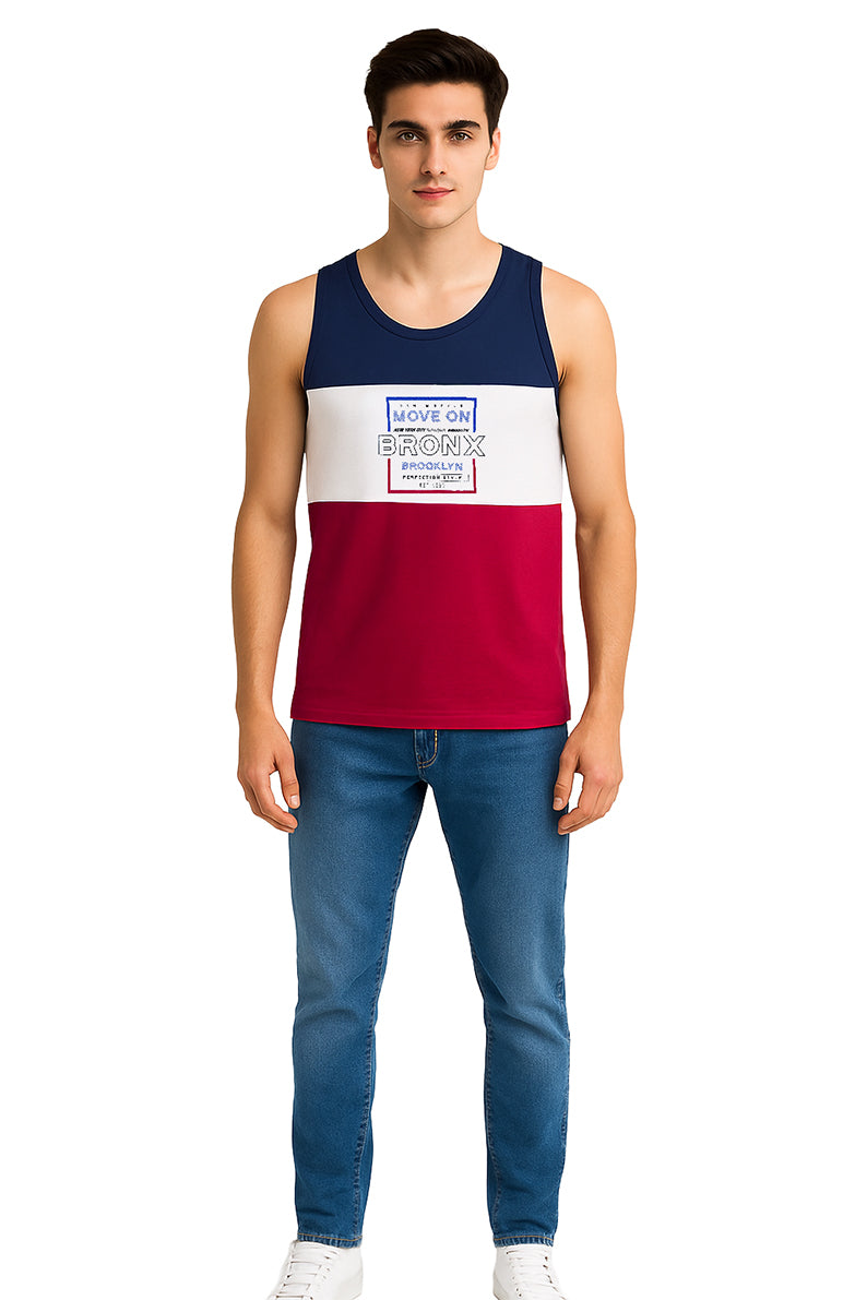 Tank Top Caballero / TRICOLOR MARINO/BLANCO