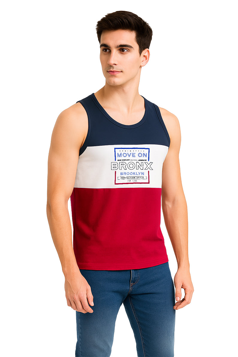 Tank Top Caballero / TRICOLOR MARINO/BLANCO