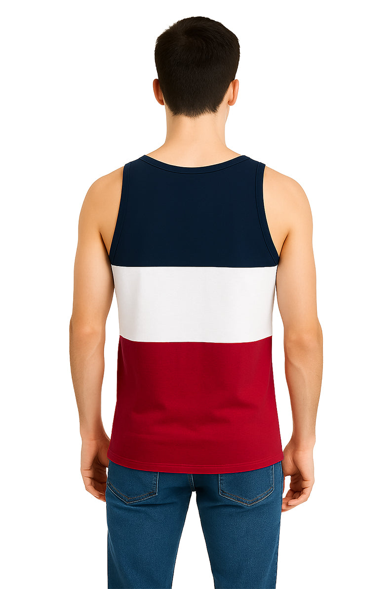 Tank Top Caballero / TRICOLOR MARINO/BLANCO
