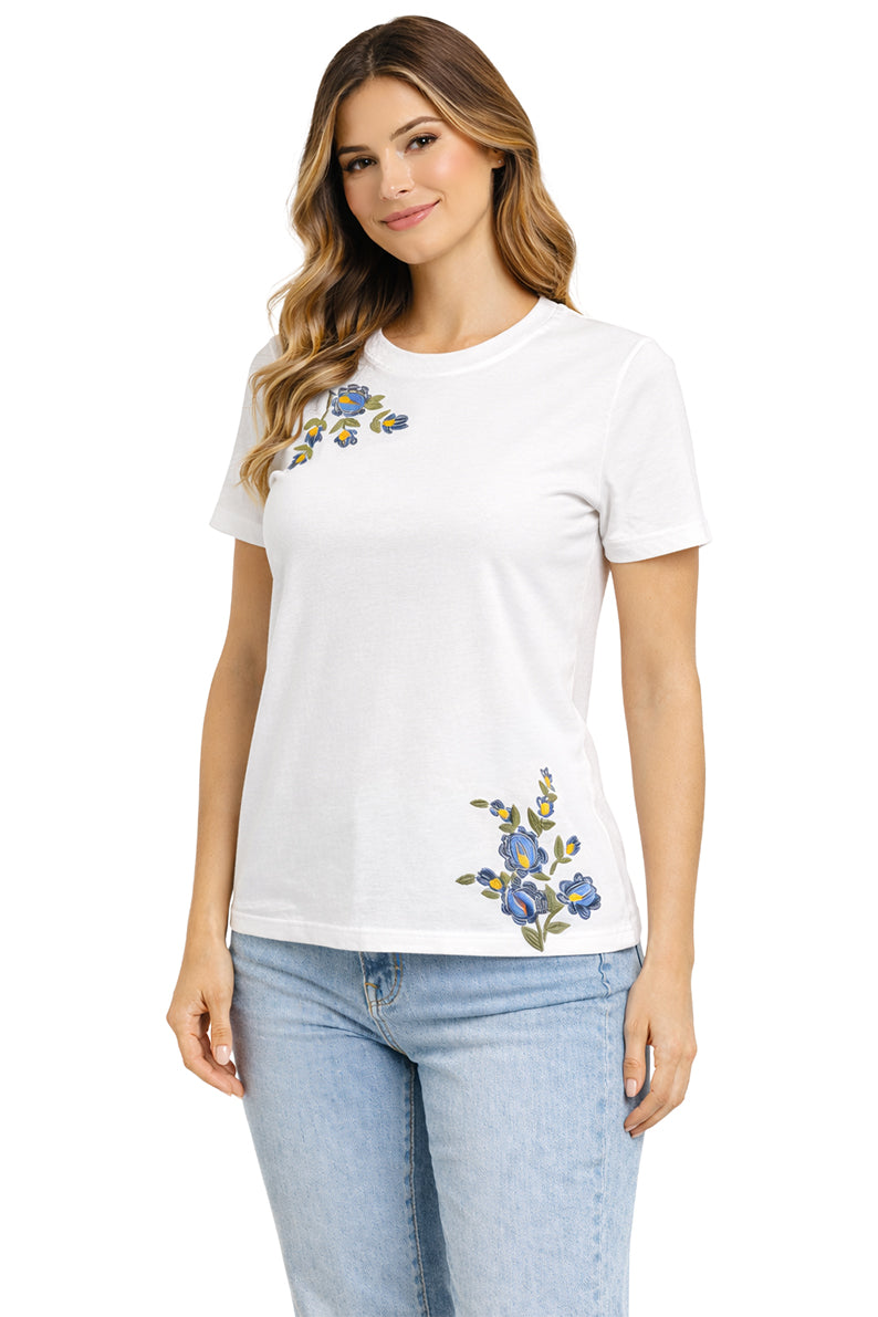 Playera Flores Azul