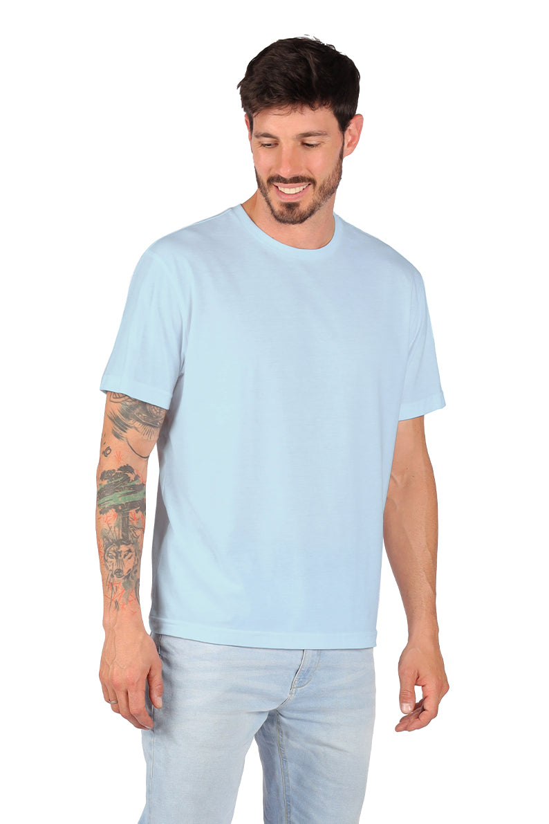 Playera BASICA CUELLO REDONDO CIELO (8647880605919)