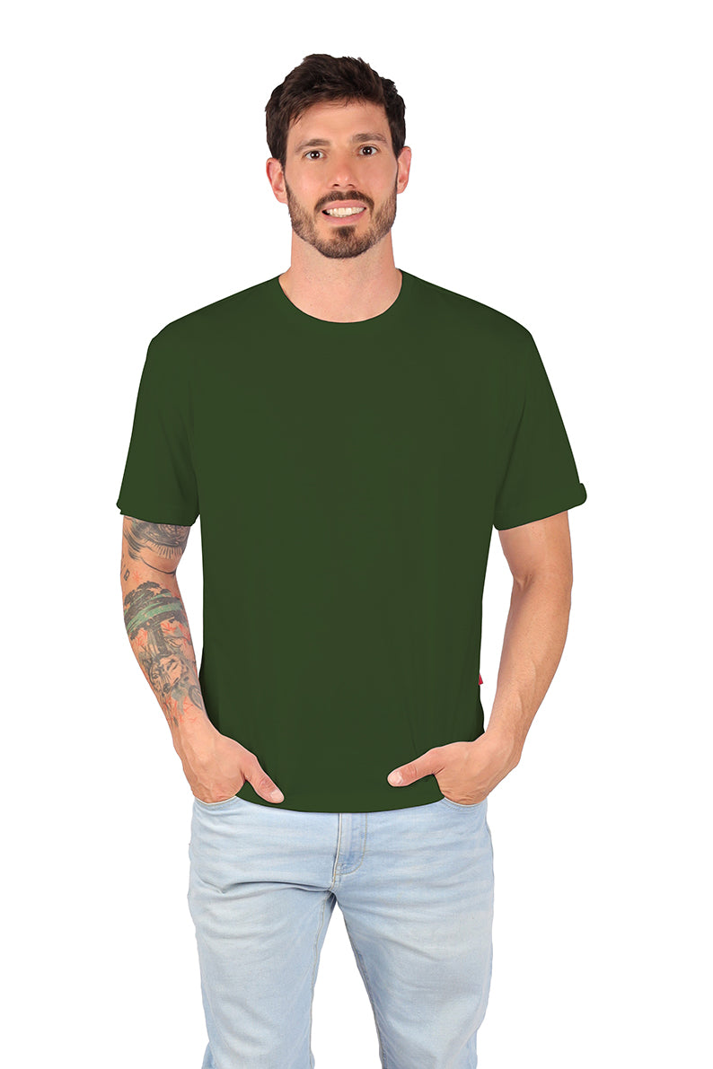 Playera caballero basica cuello redondo Olivo (8821042741471)