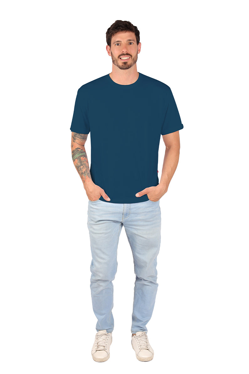 Playera Caballero MC / BASICA CUELLO REDONDO PETROLEO (8815824961759)