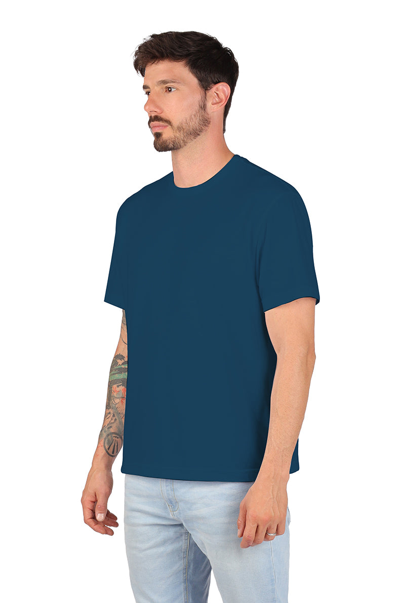 Playera Caballero MC / BASICA CUELLO REDONDO PETROLEO (8815824961759)