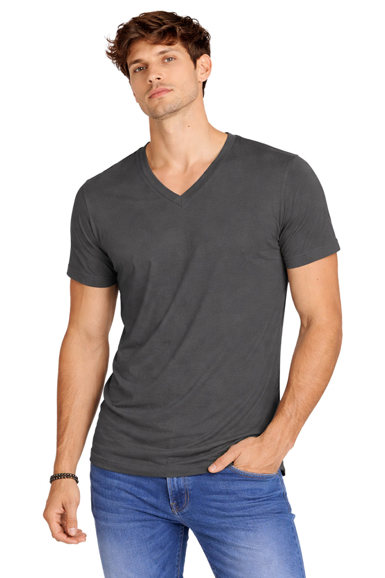 Playera Caballero MC / BASICA CUELLO V GRIS