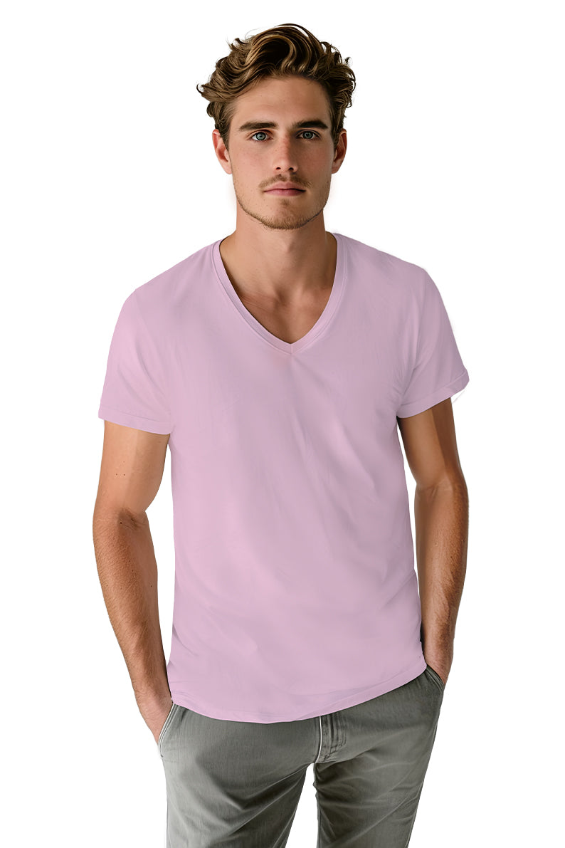 Playera Caballero MC / BASICA CUELLO V ZARA/ROSA (9001828352223)