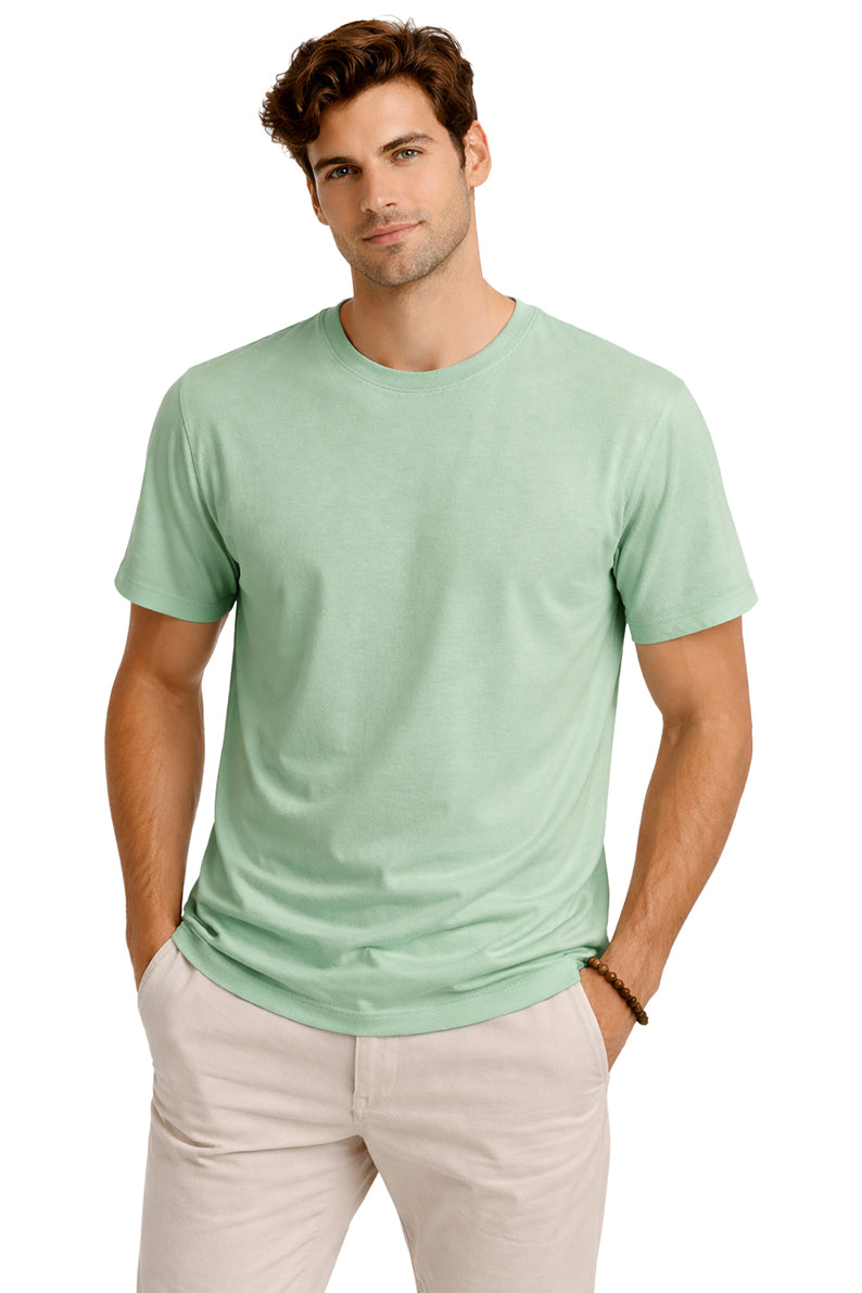 Playera Caballero MC / Basica Cuello Redondo Aqua/Cray