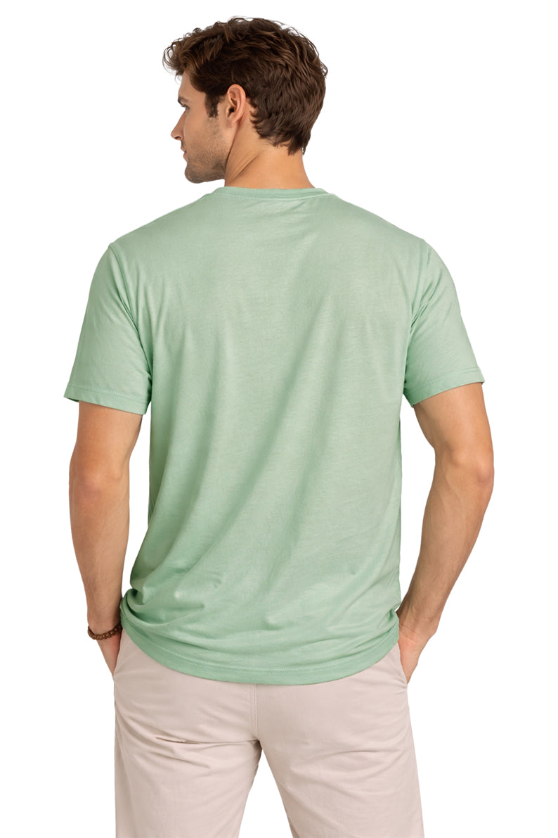 Playera Caballero MC / Basica Cuello Redondo Aqua/Cray