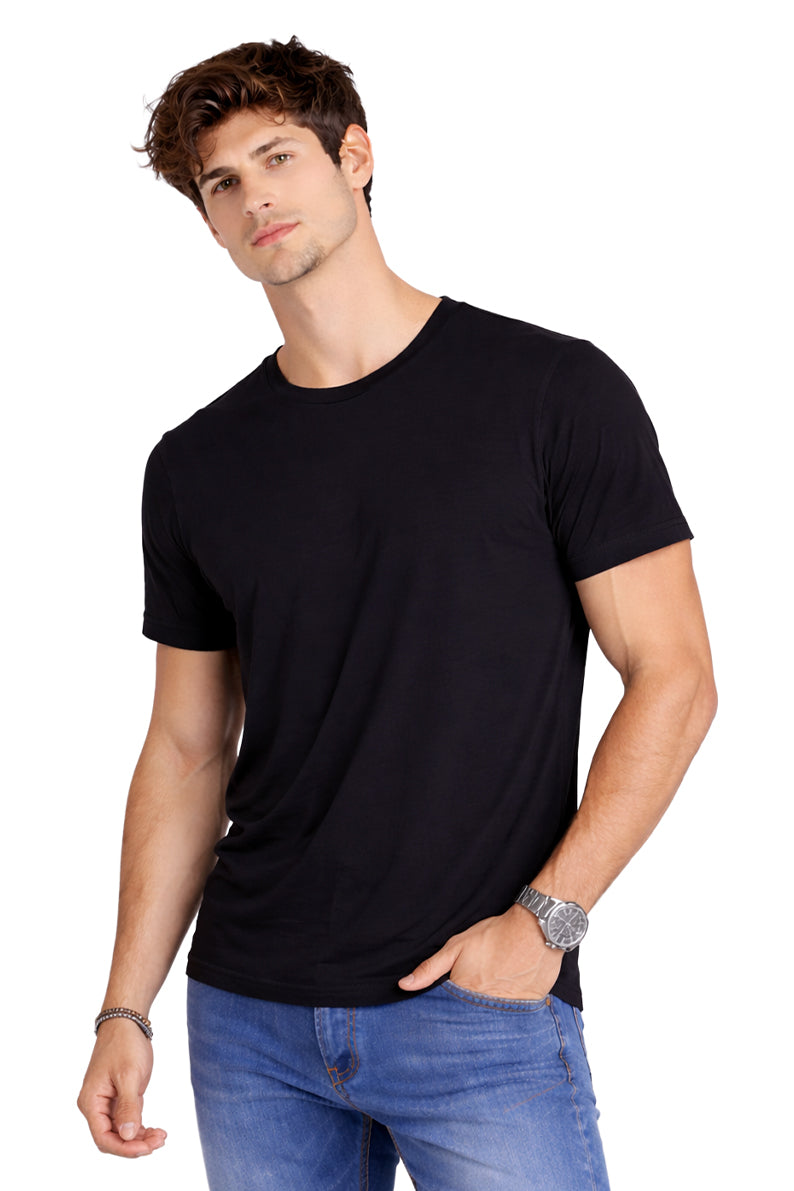 Playera Para Hombre Cuello Redondo Negro