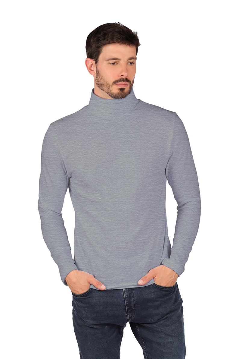 Playera Caballero ML / Básico Cuello Ruso JASPE (8814095007967)