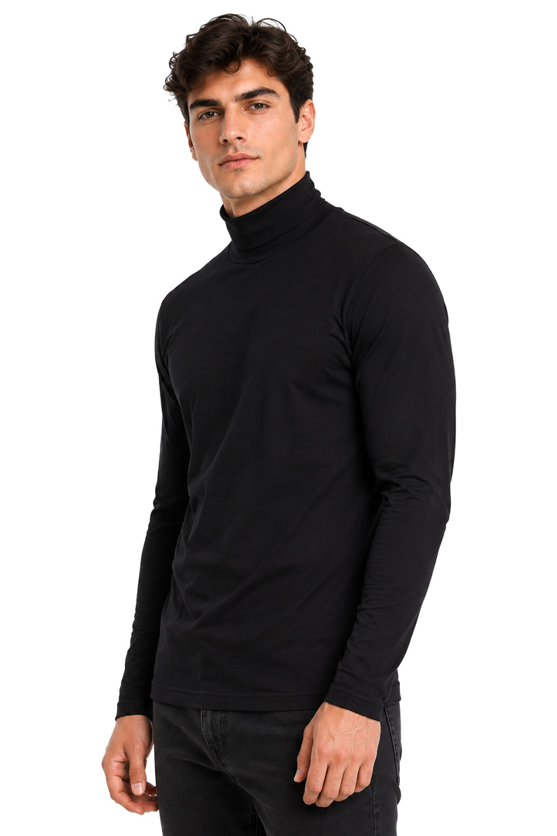 Playera Básica Cuello ruso Negro
