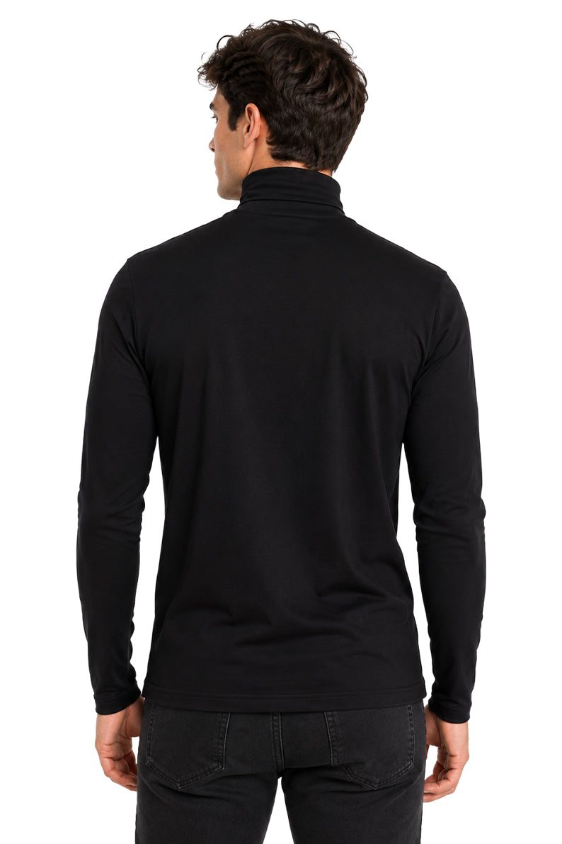 Playera Básica Cuello ruso Negro