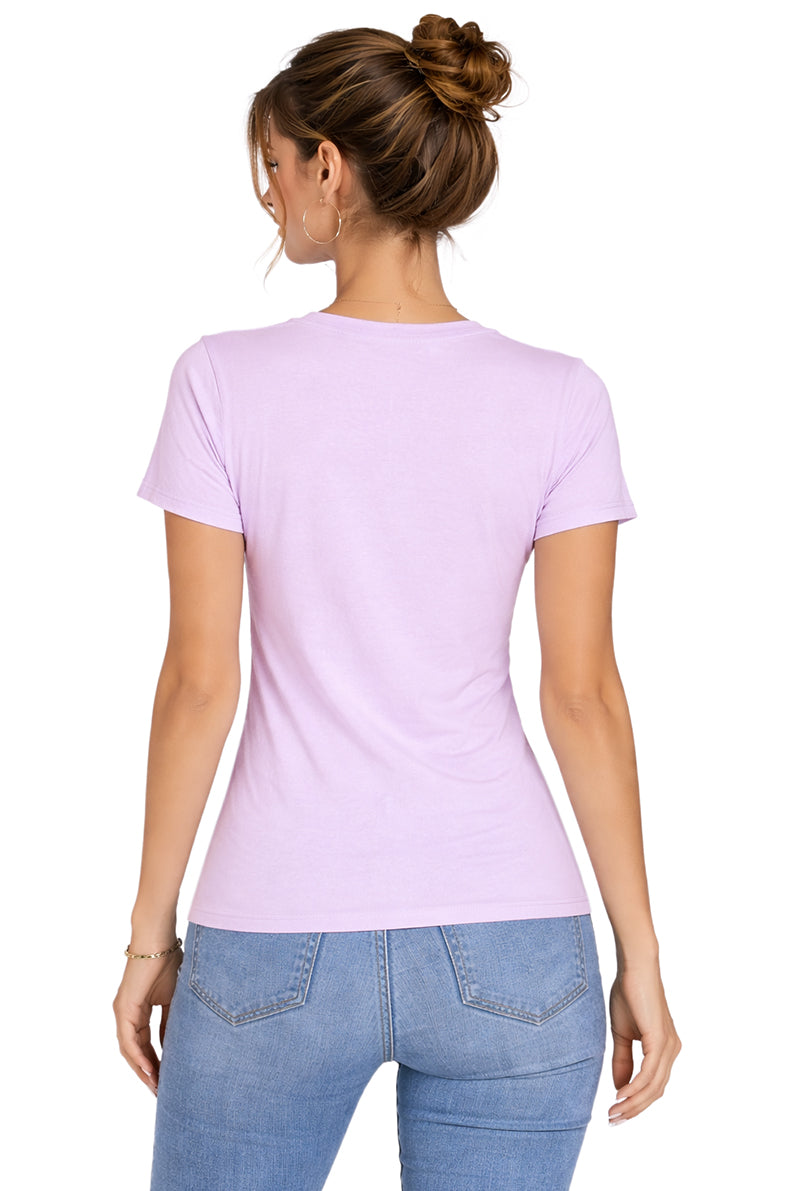 Playera Dama Básica Cuello V Zara/Rosa