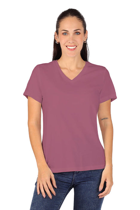 Playera Dama CHF MC / BASICA CUELLO V DUSTYROSE (9004119687391)