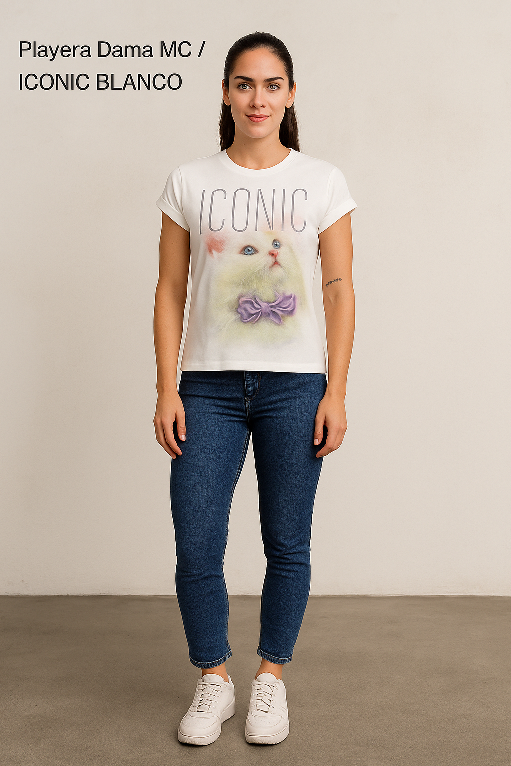 Playera Dama MC / ICONIC BLANCO (9028802904287)