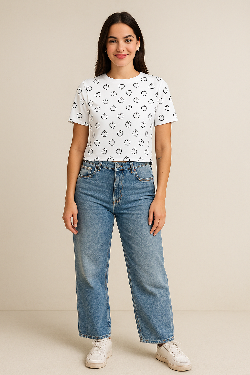 Playera Para Dama Corazón Print (8950611083487)