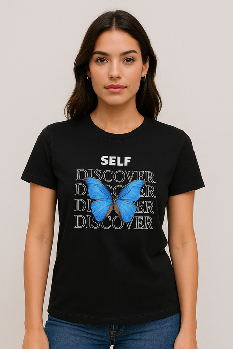 Playera Dama MC / SELF DISCOVERY  NEGRO (9028327702751)