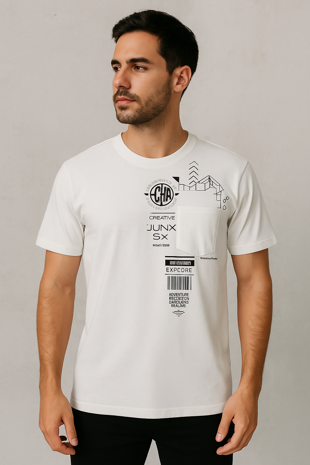 Playera Caballero MC / Barcode (8837995757791)