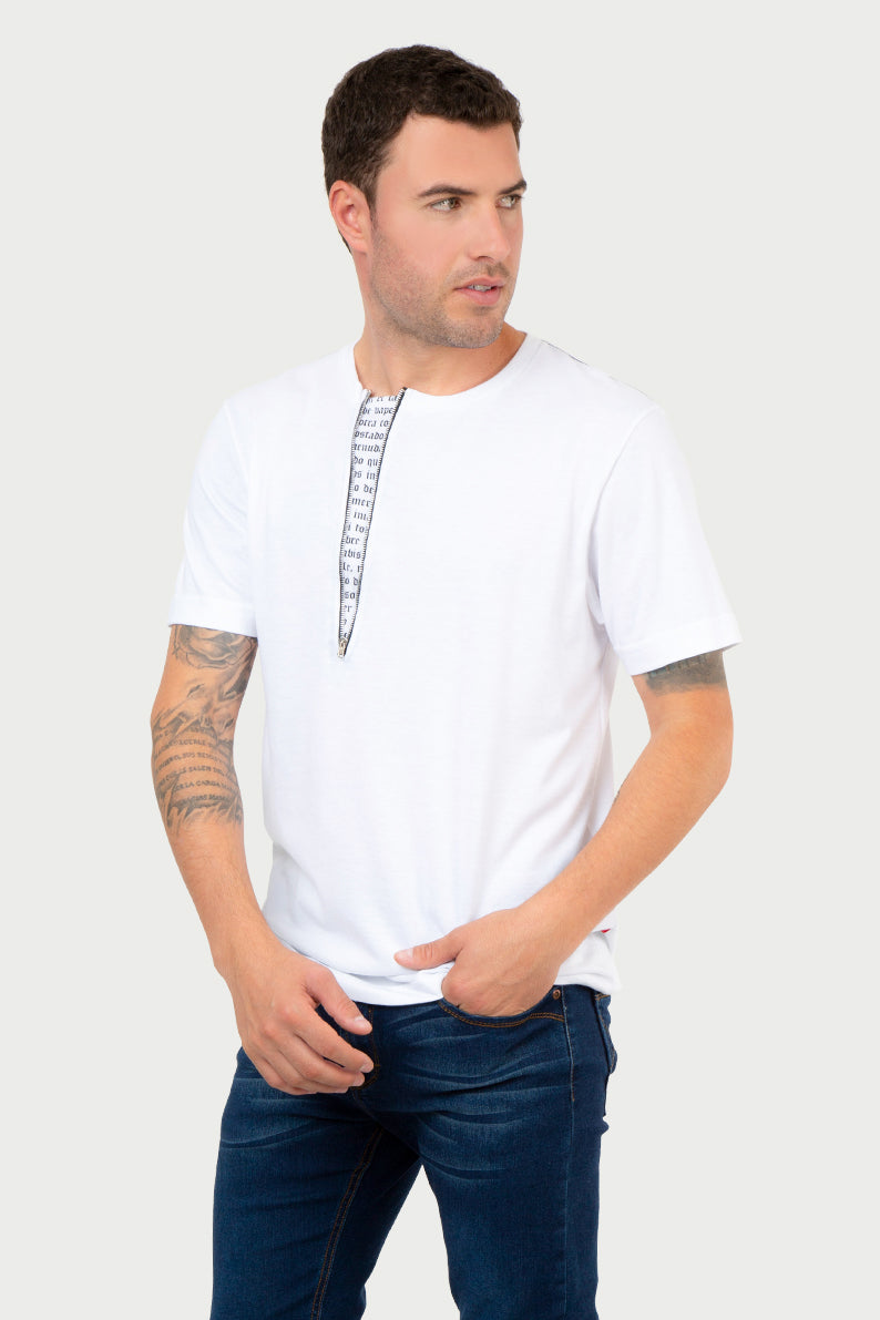 Playera Caballero MC/ CIERRE BLANCO (7067051491510)
