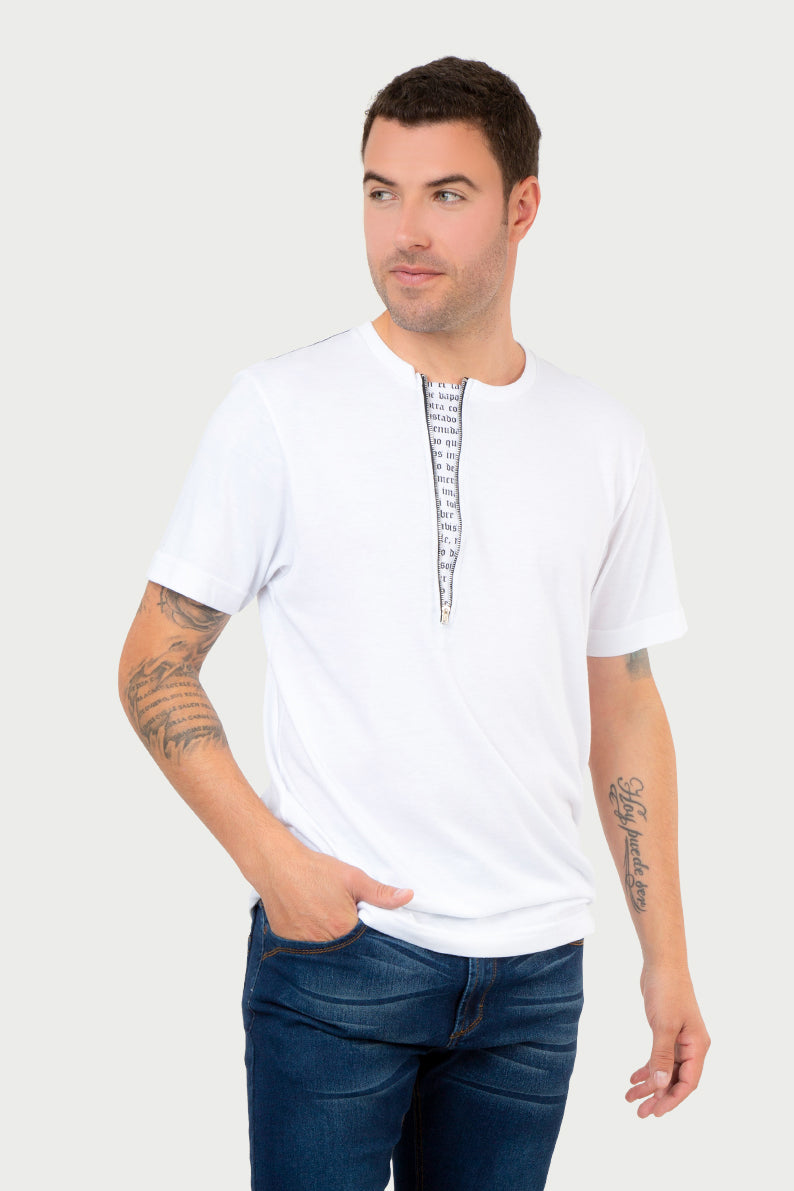 Playera Caballero MC/ CIERRE BLANCO (7067051491510)