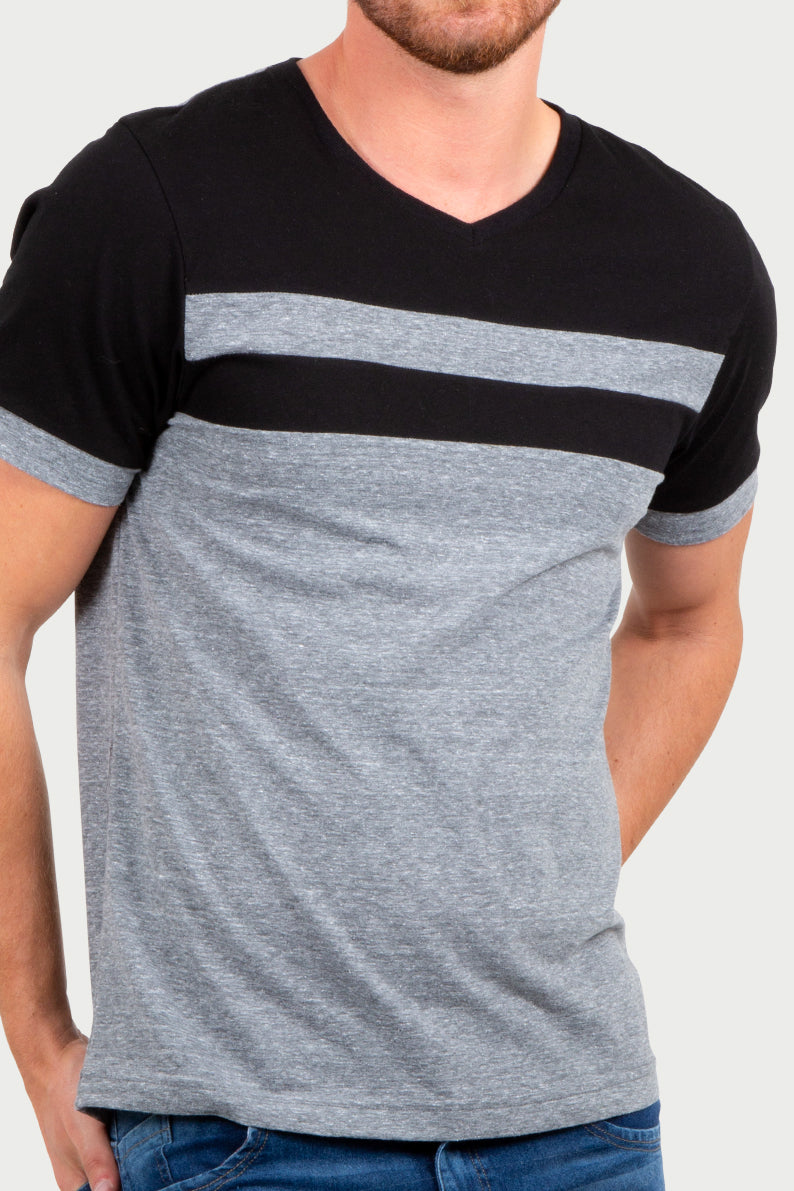 Playera Caballero MC/ CORTE GRIS JASPE (7067240792246)