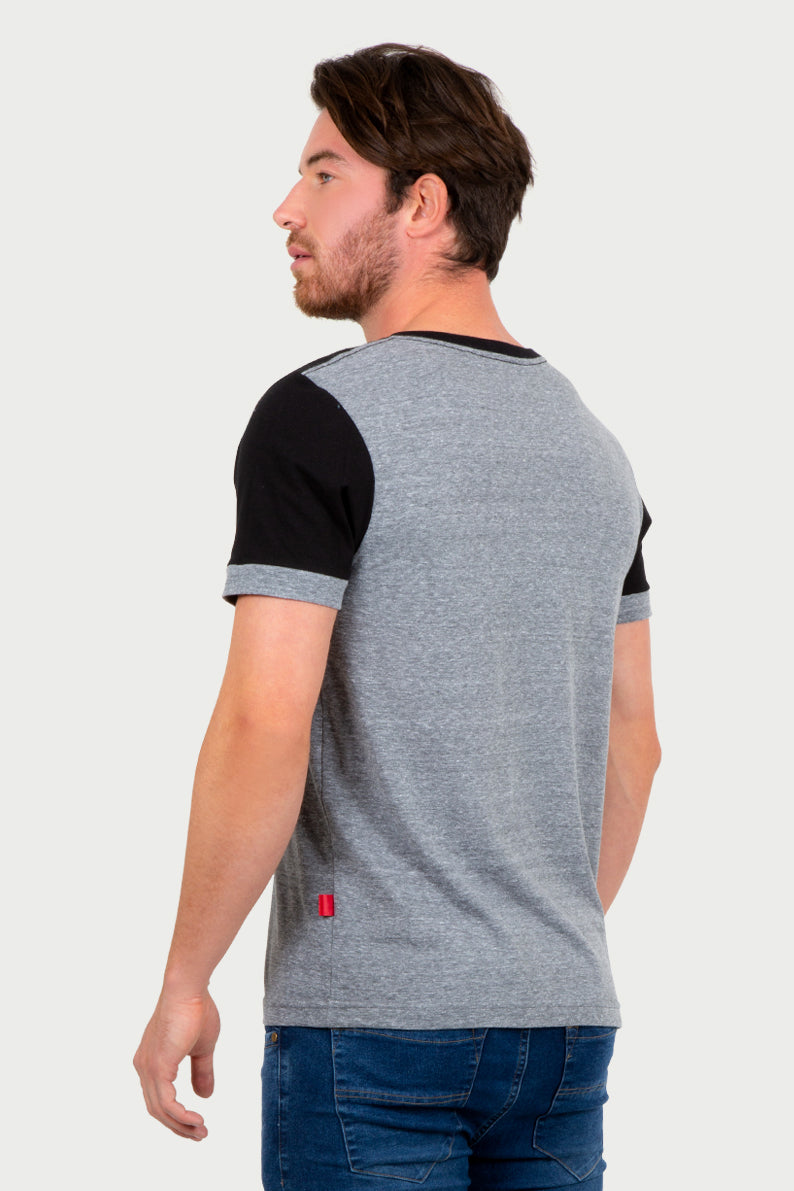 Playera Caballero MC/ CORTE GRIS JASPE (7067240792246)