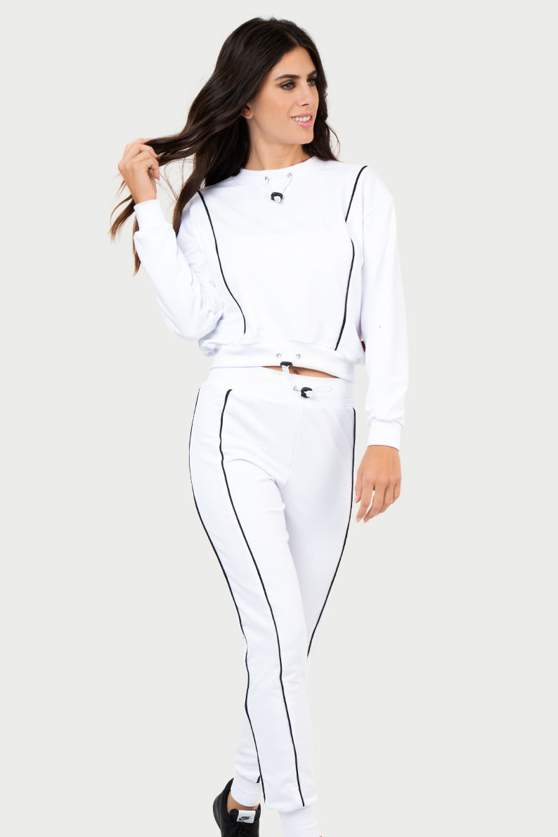 Jogger Dama / JOGGER BLANCO RAYAS (7067819868342)