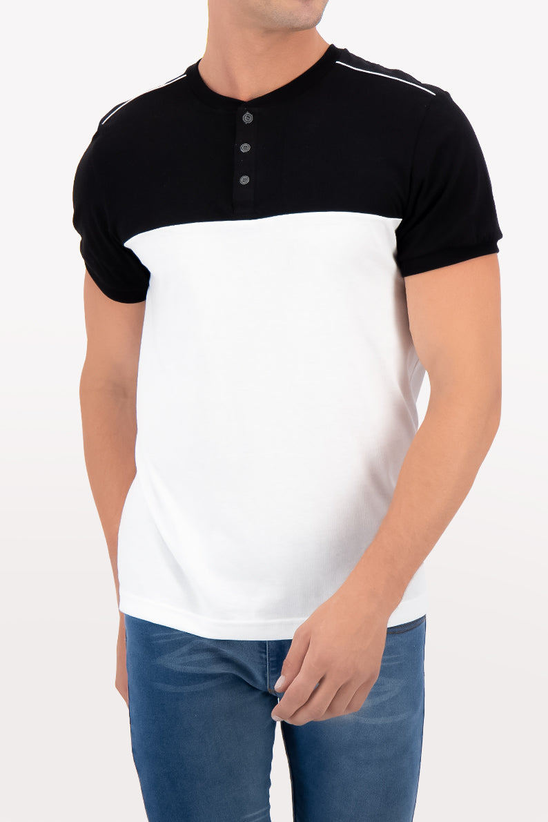 Playera Caballero MC/ HENLEY BN (7538958041311)