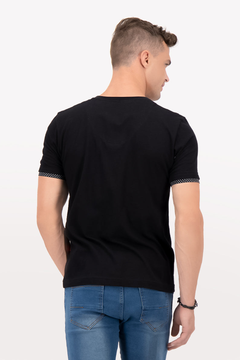Playera Caballero MC/ HENLEY NEGRO (7533425066207)