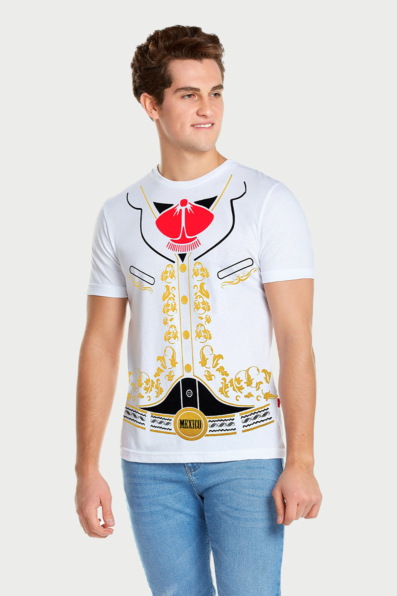 Playera Caballero MC / CHARRO BLANCO (7824818667743)