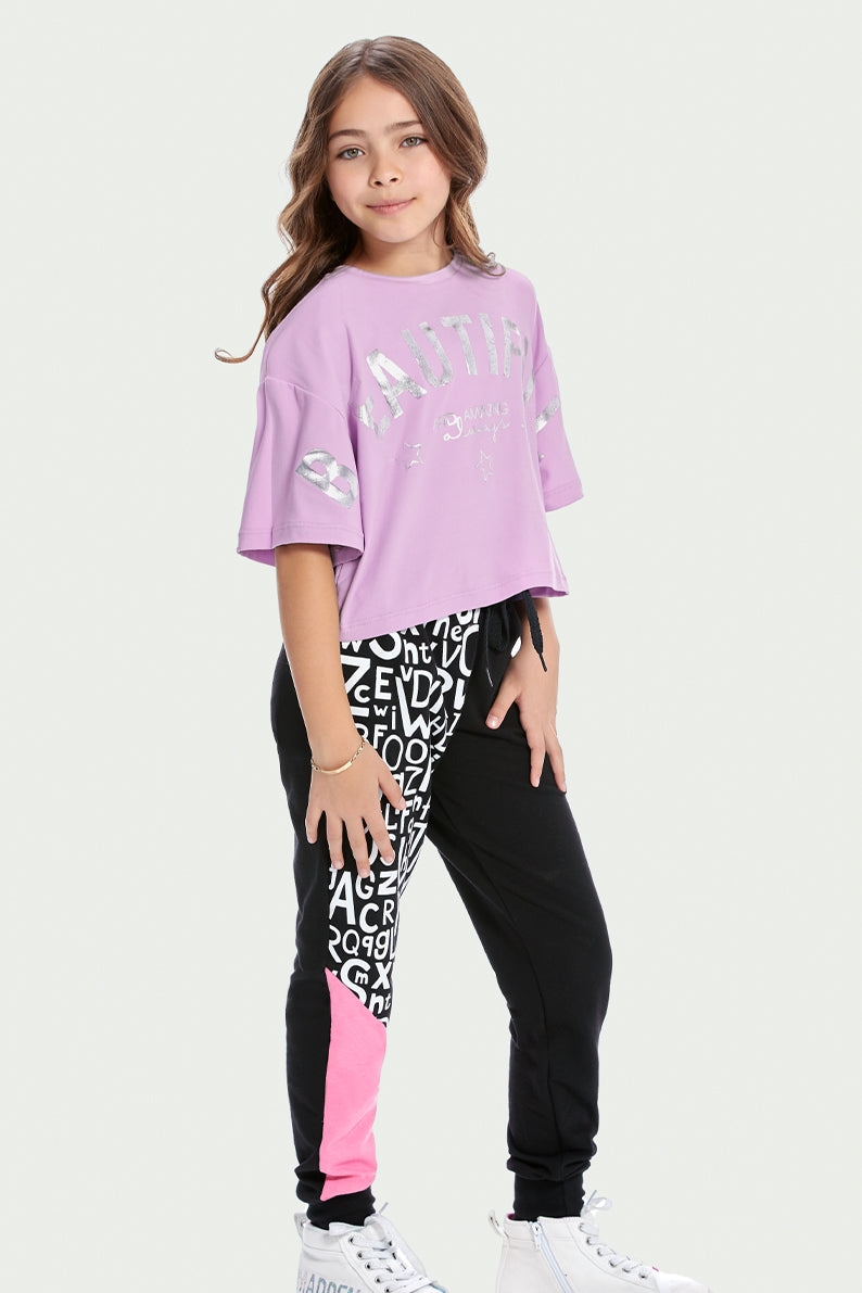 Jogger Niña / LETRAS BLOQUE (7904606126303)