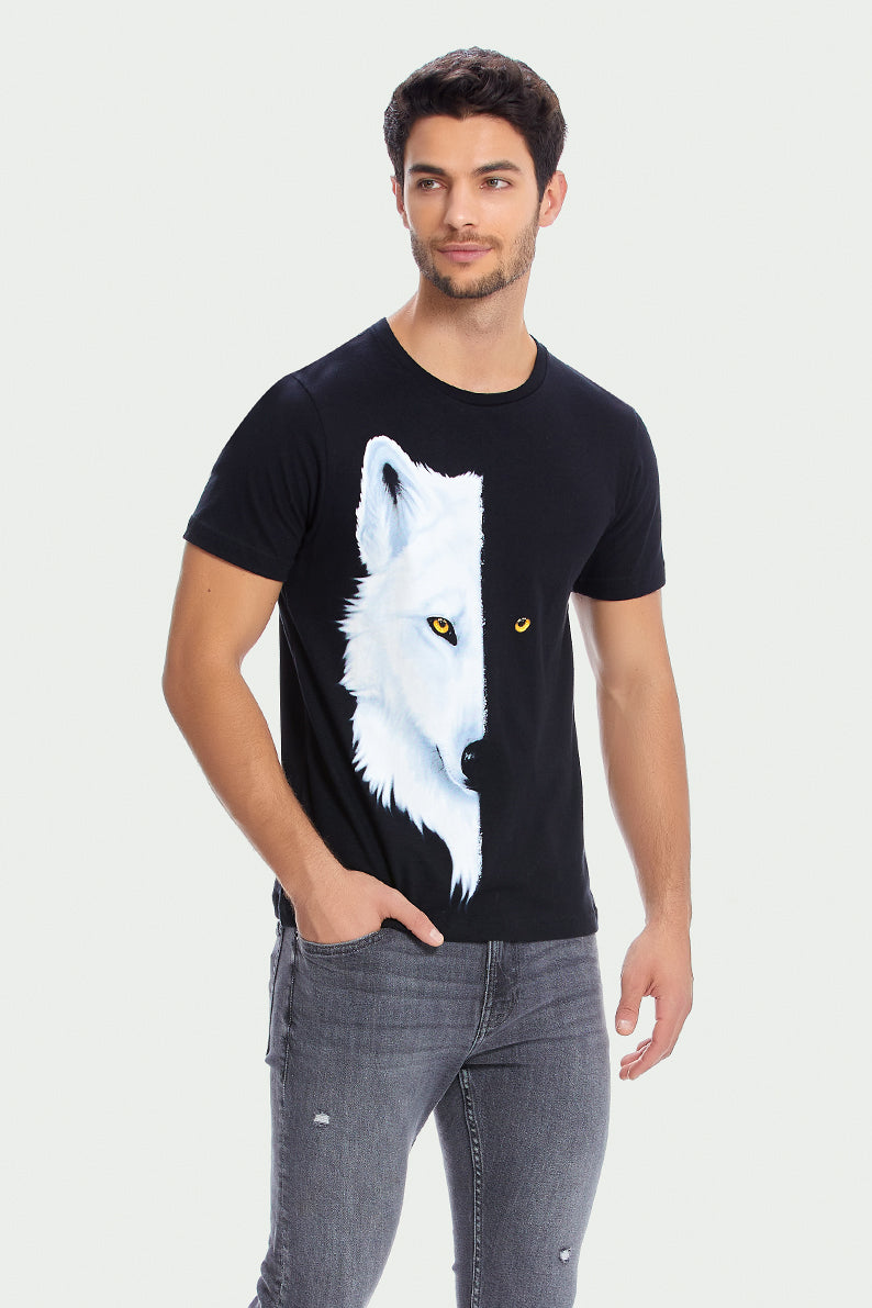Playera Caballero m/c LOBO BICOLOR (387588456481)