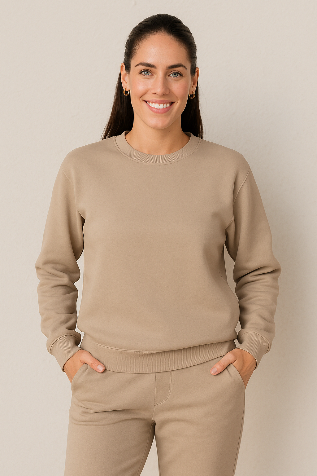 Sudadera FT Dama ML / BASICA CUELLO REDONDO ARENA (9004975849695)