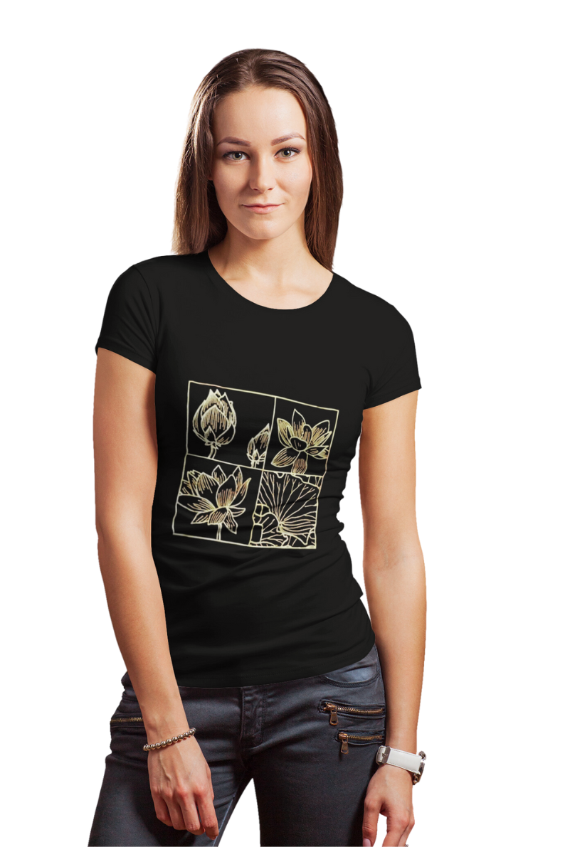 Playera Cuadro foil flores (8400574513375)