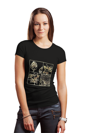 Playera Cuadro foil flores (8400574513375)