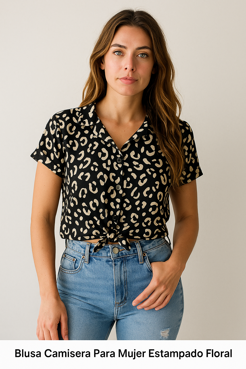 Blusa Camisera Para Mujer Estampado Floral (8652743835871)