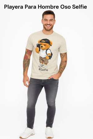 Playera Para Hombre Oso Selfie (8109839352031)