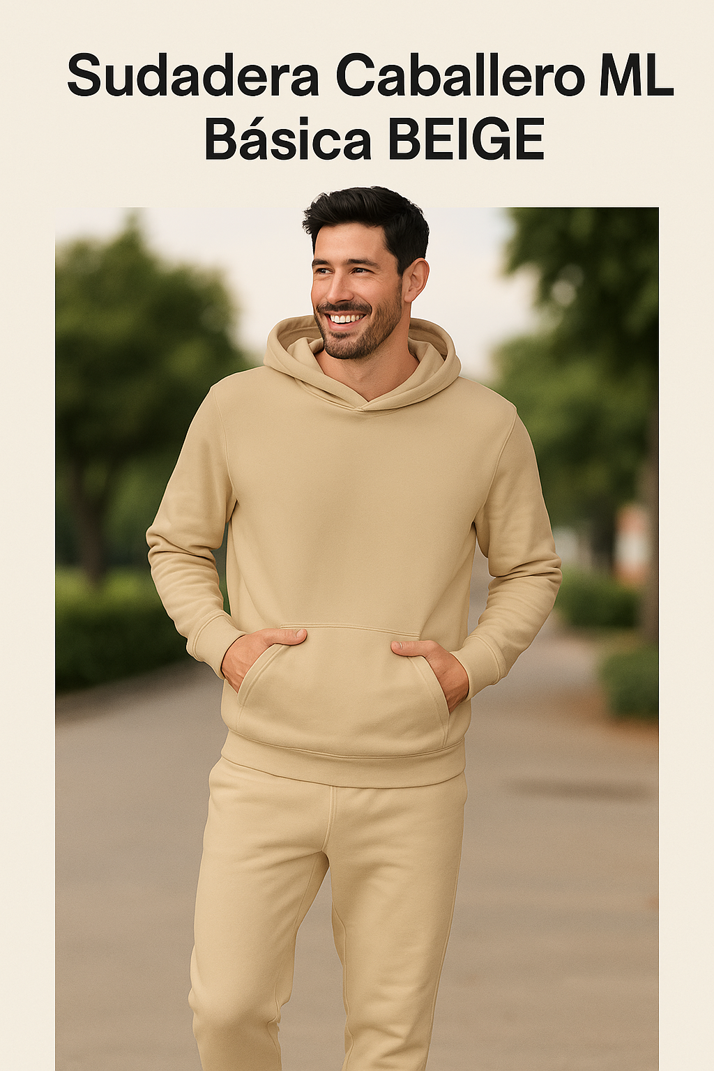 Sudadera Caballero ML / Básica BEIGE (8815849439455)