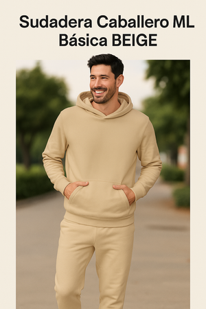 Sudadera Caballero ML / Básica BEIGE (8815849439455)